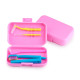 Orthodontic set for care of braces with a monobundle brush, pink